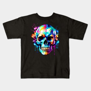 Colored Skull Design in Vibrant Vector Style Kids T-Shirt